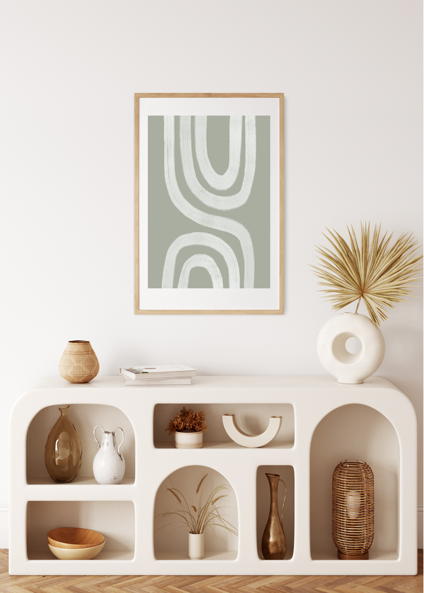 The Abstract Green Line print