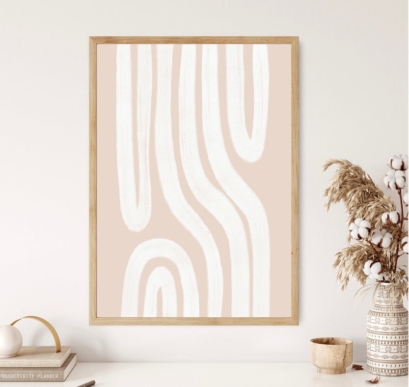 The Blushed Abstract Lines print